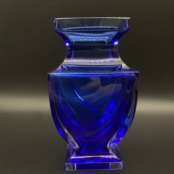 Vintage Other - Vintage 1997 Royal Gallery Blue Vase Crystal 24% Lead Studio Art Glass Italian